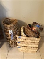 5 Bamboo Trash Cans, 6 Baskets