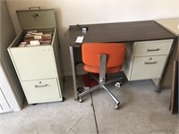 Desk, Chair, File Cabinet