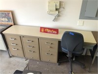 3 File Cabinets, Desk Top, Desk Chair
