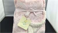Baby blanket pink Sherpa lined