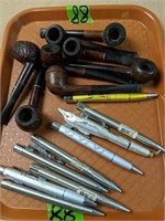 Tray Lot Estate Tobacco Pipes, Pens. Savoy Dr
