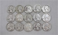 Lot of 15 silver quarters