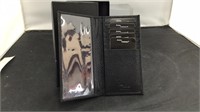 Access denied black leather wallet