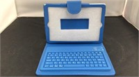 Blue iPad case with keyboard