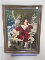 SWEET FRAMED NEEDLEPOINT 17X22 INCHES