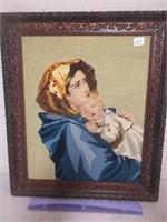 SWEET MOTHER & CHILD NEEDLEPOINT 20X17 INCHES