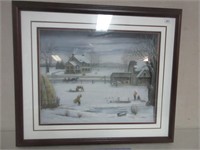 UNIQUE 3D COUNTRY WINTER SCENE PRINT