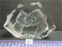 NEAT ETCHED BEAR PAPERWEIGHT