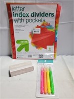 Index dividers swingline staples highlighters