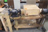 WOOD BENCH, STAND, GRINDERS