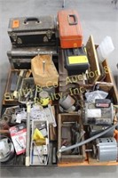 PALLET OF EMPTY TOOL BOXES & MORE