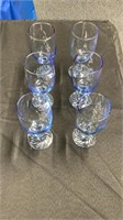 Set blue wine glasses