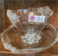 GLASS BOWL WITH MATCHING DISH