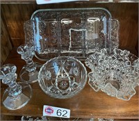 GLASS CANDLE HOLDERS, RELISH & MORE