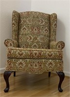 Vintage Brocade Wingback Chair