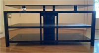 Black Tempered Glass 4-Tier TV Stand