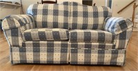 Broyhill Blue & White Checkered Sofa