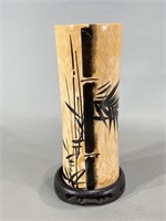Bamboo Vase w/Glass Bottle Insert