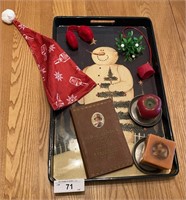 Christmas Tray & Misc. Items