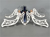 Stained Glass Cross & Filigree Angels