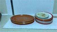 Oval plates and 11 round plates , 3 saucers
