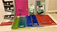 3 mead writing tablets ,5 spiral notebooks ,
