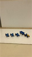 Matchbox 3 Blue Ford Tractors and 1 Yellow And Blu