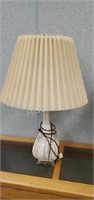 Vintage brown and white porcelain 28in table lamp