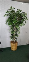 7 Foot potted faux birch tree