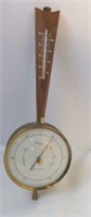 1956 Airguide Banjo Barometer, Wood and Brass