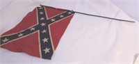 Vintage Confederate Flag with Pole