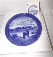 Royal Copenhagen Plate, 1968, Eskimos, Sledge Dog
