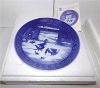 Royal Copenhagen Plate, 1969, Farmyard, Geese