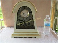 Clock in wood holder