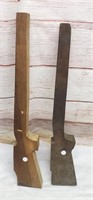 2 Antique Hand Carved Gun Rifle Stocks (B)