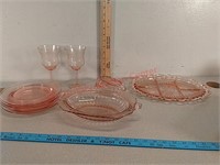 Pink glassware