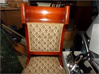 Antique Upholstered Chair, Front Wheels