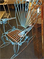 LARGE HIGH BACK WROUGHT IRON PATIO CHAIR