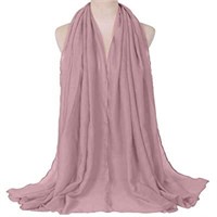 LMVERNA Women's Long Sheer Scarf, Skin Pink