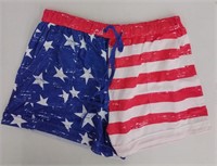 HUUSA Women's USA Flag Shorts, 2XL