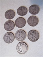 10 silver standing liberty half dollars