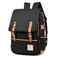 Black canvas backpack