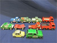 lOT OF 10 Larger 3-4" Tootsie Metal Cars