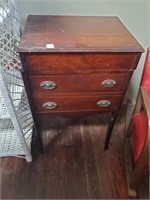 Vtg. Sewing Cabinet w/Tapered legs