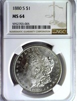 1880-S Morgan$ NGC SEE 500+ Morgans MON+TUE8/2-8/3
