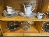 Assorted Dishes & Copper Pan