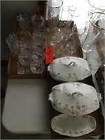 table of Crystal, English glass, napking rings,