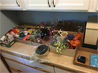 contents of counter, vases, hardware, etc.