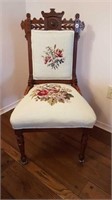 ANTIQUE EASTLAKE SIDE CHAIR WITH CARVED BACK