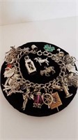 STERLING CHARM BRACELET & CHARMS